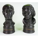 Wedgwood black Basalt busts For The Royal Silver Wedding: H.R.H The Duke of Wellington & H.