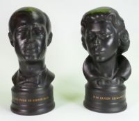 Wedgwood black Basalt busts For The Royal Silver Wedding: H.R.H The Duke of Wellington & H.
