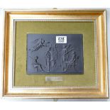 Wedgwood black rectangular wall plaque Apotheosis of Homer: Gilt frame,
