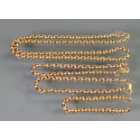 Yellow coloured metal antique chain and 2 x bracelets: Tested as 9ct rose gold,