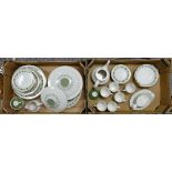 Royal Doulton Tapestry patterned dinner and tea ware: 42 items in two trays.