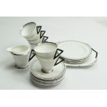 Shelley in the Eve shape 12291 design tea set: 20 pieces.