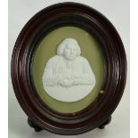 Wedgwood Pea green dipped portrait medallion of Dr Erasmus Darwin: From the Hensleigh Wedgwood