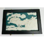 Wedgwood Teal Jasperware Neoclassical The Fall of Phaeton plaque: c2007,