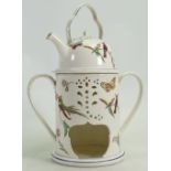 Wedgwood Creamware Veilluse / food warmer: With printed decoration, re glued handle to teapot,