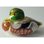 Royal Crown Derby paperweight BAKEWELL DUCK for Sinclairs 219/500: silver stopper, certificate,