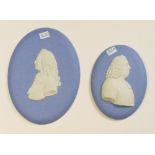Wedgwood blue portrait plaques William Penn: Dated 1953 together with King George,