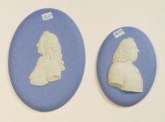 Wedgwood blue portrait plaques William Penn: Dated 1953 together with King George,