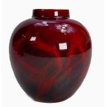 Royal Doulton Sung Flambe veined vase: Height 13cm