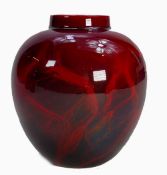 Royal Doulton Sung Flambe veined vase: Height 13cm