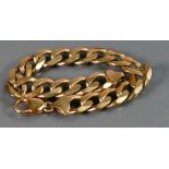 9ct gold gents bracelet: Length 21cm, 38.7 grams.