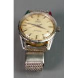 1950s Omega Seamaster gents wristwatch: Stainless steel with Omega stainless steel bracelet.
