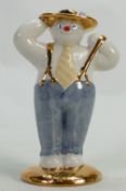 Royal Doulton Snowman prototype figure Stylish: In a different colourway with gold highlights,