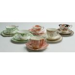 A collection of Shelley Wileman and Co (Foley) trios to include: New York 8414 Rose Medallions &