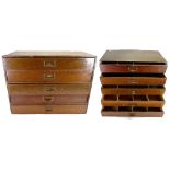 Two small wooden chests each of five drawers: Ideal for soldiers, specimens or other collectables.