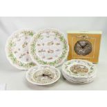 A collection of Royal Doulton Brambly Hedge plates: Comprising 2 Harvest Mice clock plates,