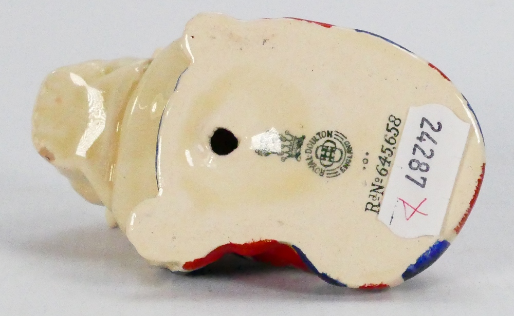 Royal Doulton miniature Bulldog draped with Union Jack: Height 6cm. - Image 2 of 4