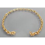 Heavy high carat gold coloured metal watch chain: Of overseas origin and testing as 18ct gold or