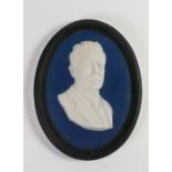 Wedgwood tri coloured dipped Jasper portrait medallion of Orlando: Modelled by Bert Bentley c1925.