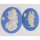 Wedgwood early blue Jasper oval portrait plaques Princess Delbama: Together with later item,