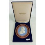 Wedgwood tri colour portrait plaque of Josiah Wedgwood: Boxed, height 13.