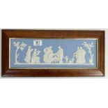 Wedgwood solid pale Jasperware Sacrifice to Flora plaque: Wooden gilt framed,