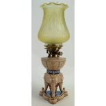 Wedgwood Earthenware Aesthetic Movement Old Lamp: Hinks Duplex burner,