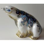 Royal Crown Derby paperweight POLAR BEAR for Connaught House 115/1500: Gold stopper, certificate,