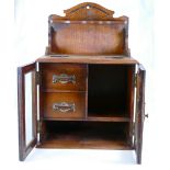 Edwardian oak Smokers cabinet: Good overall condition, 42.5cm high.