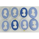 A collection of Wedgwood Jasperware portrait plaques: Comprising Queen Elizabeth II,