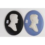 Wedgwood black & blue portrait plaques John F Kennedy: Dated 1964, height 10.25cm.