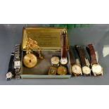 A collection of vintage ladies & gentlemans vintage watches: Including Benson, Mortima, Tissot,