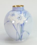 Doulton Burslem small vase decorated with narcissus flowers: Height 13cm.