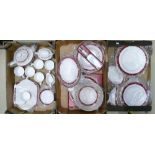 A large collection of Spode Bordeaux tea and dinner ware: To include dinner plates, coffee set,