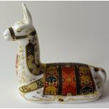 Royal Crown Derby paperweight Collectors Guild LLAMA: Gold stopper, NO certificate, first quality,