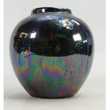 Lise B Moorcroft black lustre ginger jar: Signed LM. In lustre. c1980's. 15cm.