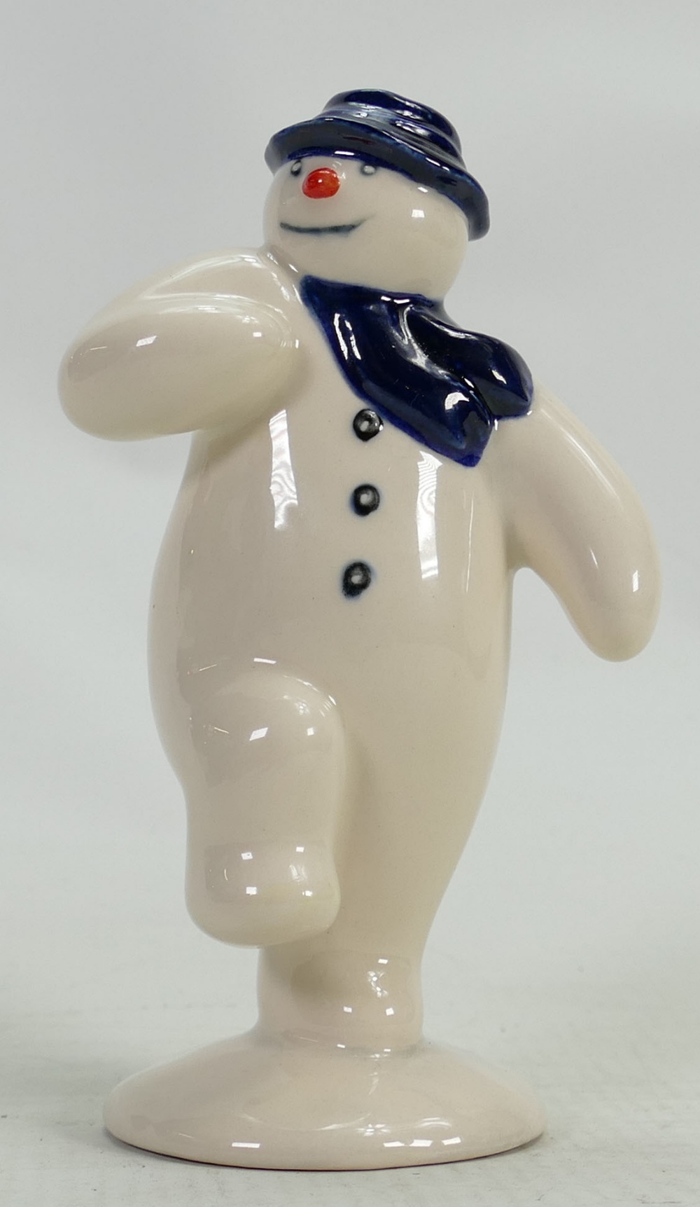 Royal Doulton prototype figure The Snowman: In a different colourway with not for resale backstamp.