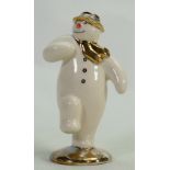 Royal Doulton prototype figure The Snowman: In a different colourway with gold highlights,