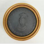 Wedgwood round black Basalt Chief Black Hawk plaque: From the first Americans series,
