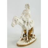 Large damaged Moore pottery figure of Horse & Rider: