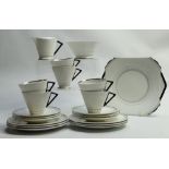 Shelley in the Eve shape 12291 design tea set: 21 pieces.