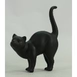 Wedgwood black Basalt model of a Cat: With Red eyes, height 11.