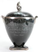 Wedgwood black Millennium Dawning Vase: Limited edition, boxed with cert,