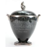 Wedgwood black Millennium Dawning Vase: Limited edition, boxed with cert,