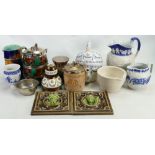 A collection of 19th Century Wedgwood items: Comprising Majolica items,