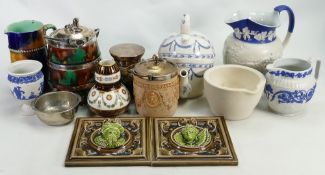 A collection of 19th Century Wedgwood items: Comprising Majolica items,