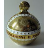 Royal Crown Derby paperweight QEII CORONATION ORB 375/950: Gold stopper, certificate, first quality,