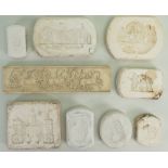 A collection of Wedgwood & similar relief ware moulds: 9 items.