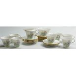 A collection of Shelley Regent 2159 Tulip print part tea set: 7 cups, 10 saucers.