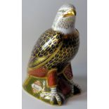 Royal Crown Derby paperweight HARRODS BALD EAGLE 48/300: Gold stopper, certificate, first quality,